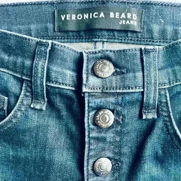 Veronica Beard Jeans Women’s 27x26 Carolyn 10" Baby Boot Red Side Stripes - Picture 8 of 10